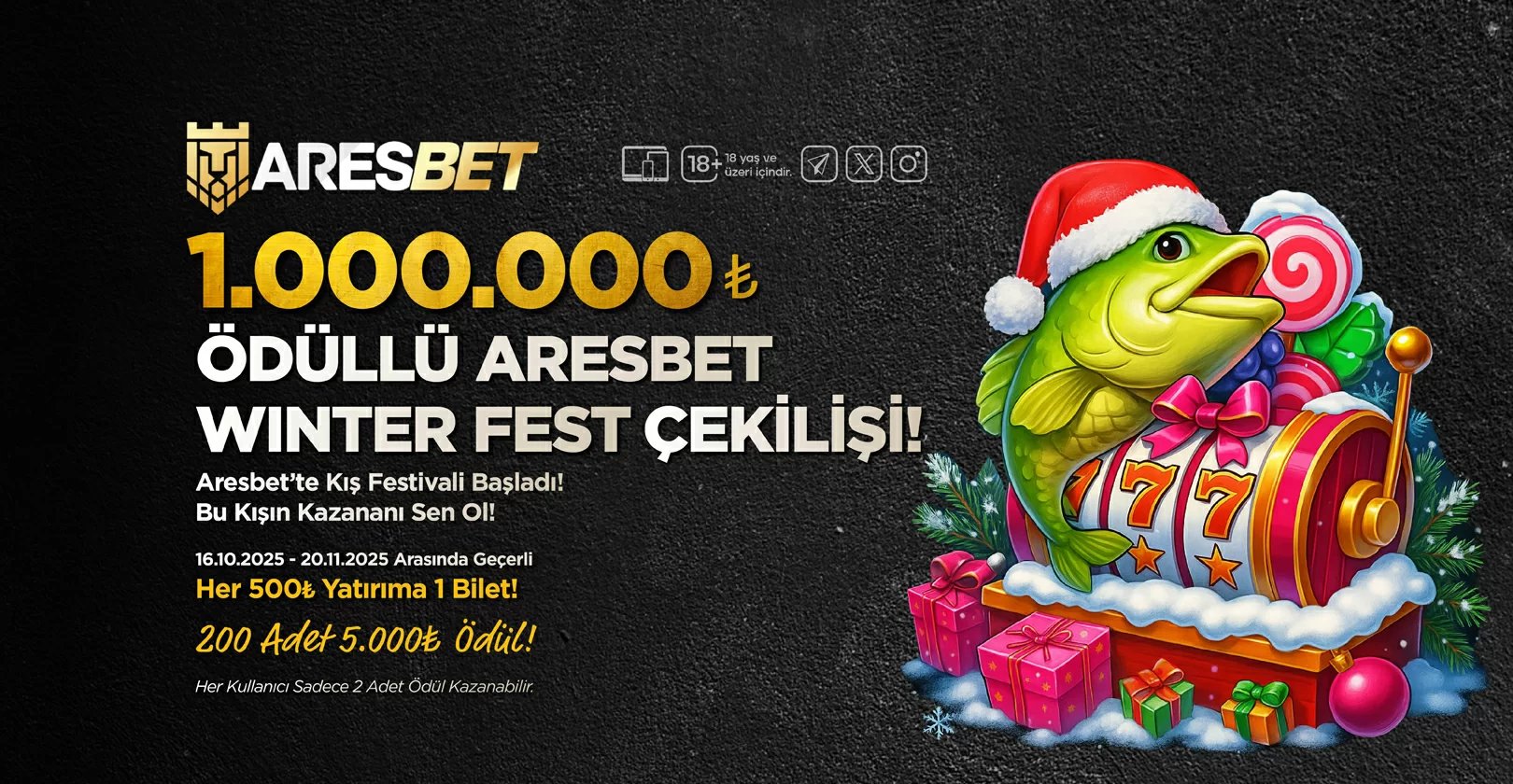 1.000.000₺ Ödüllü Aresbet Wİnter Fest. Çekİlİşİ!