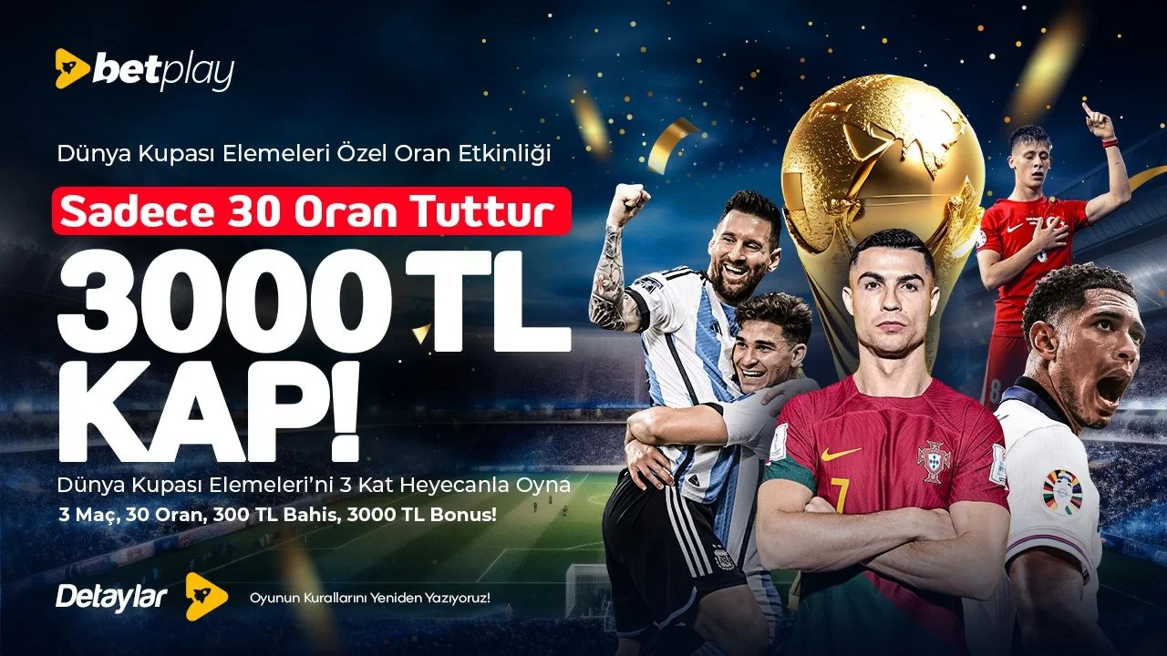 BETPLAY DÜNYA KUPASI ÖZEL ORAN BONUSU!