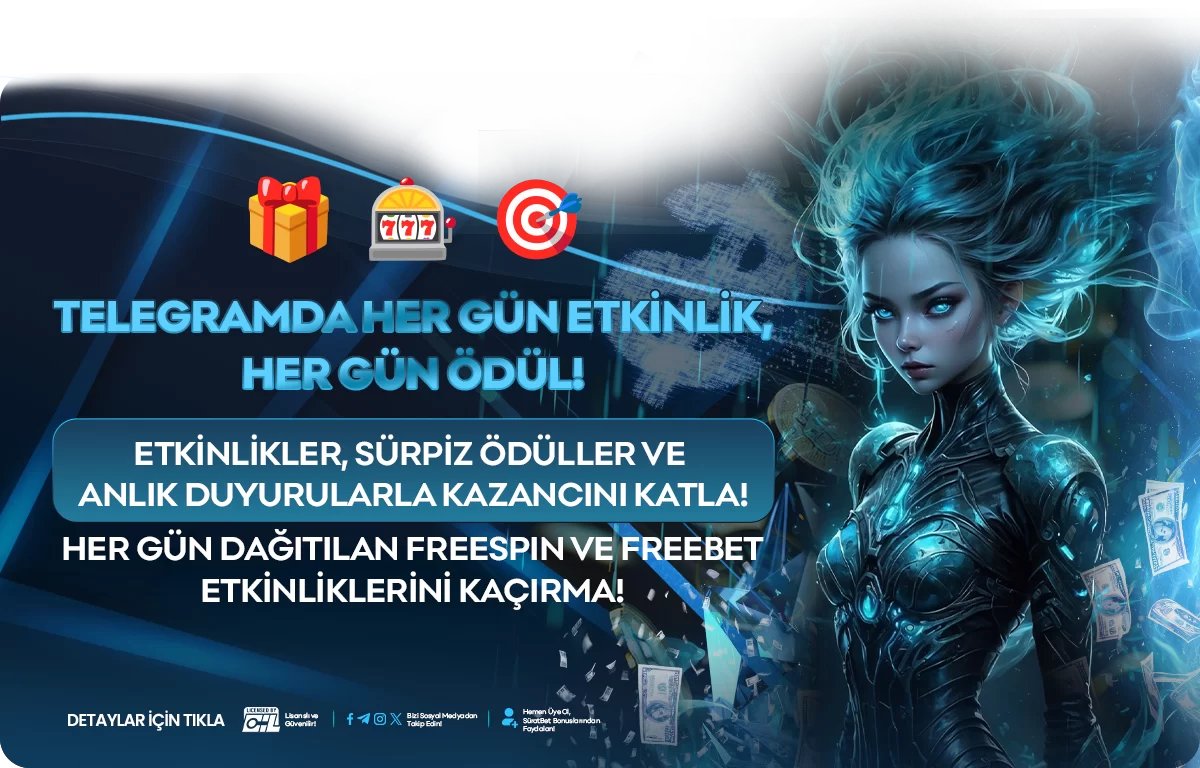 SÜRATBET TELEGRAM KANALIMIZDA ABONE OLANLAR KAZANIYOR!